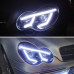 2000-2007 Mercedes Benz W203 C Klasse Sedan LED-balk Projectorkoplampen met LED-richtingaanwijzers (gitzwarte behuizing/heldere lens)